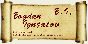 Bogdan Ignjatov vizit kartica